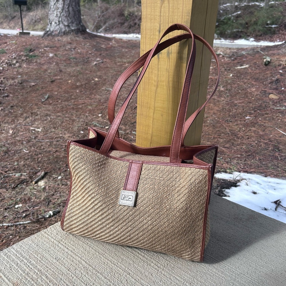 Vintage American Angel Tan and Brown Women's Tote